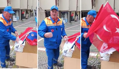 Skandal görüntüler! 1 Mayıs sonrası Türk bayraklarını çöpe attılar