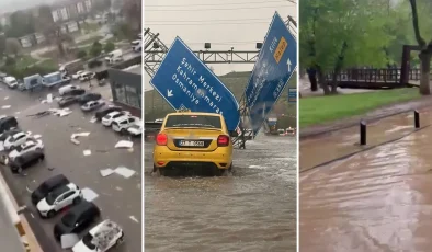 ‘Süper hücre’ bir anda vurdu, şehri adeta talan etti! Yağmur, dolu, hortum bir arada