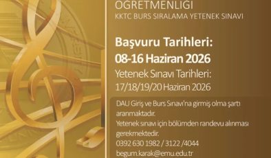 DAÜ Müzik Öğretmenliği Programı Yetenek Sınavı 17-20 Haziran tarihleri arasında yapılacak