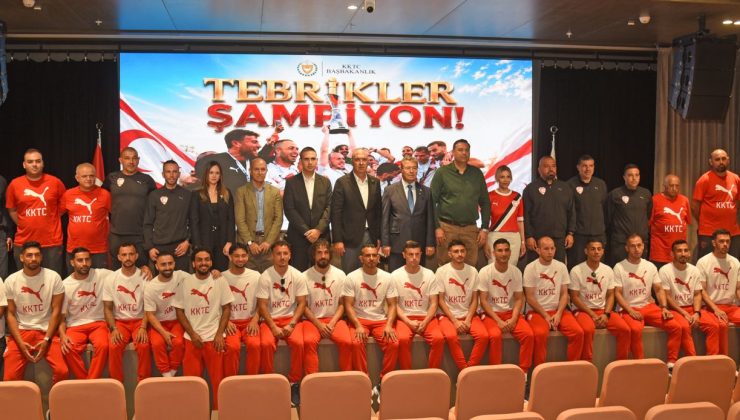 Üstel, CONIFA EURO 2026 şampiyonu KKTC A Milli Futbol Takımı’nı kabul etti: “Özlediğimiz başarı geldi”