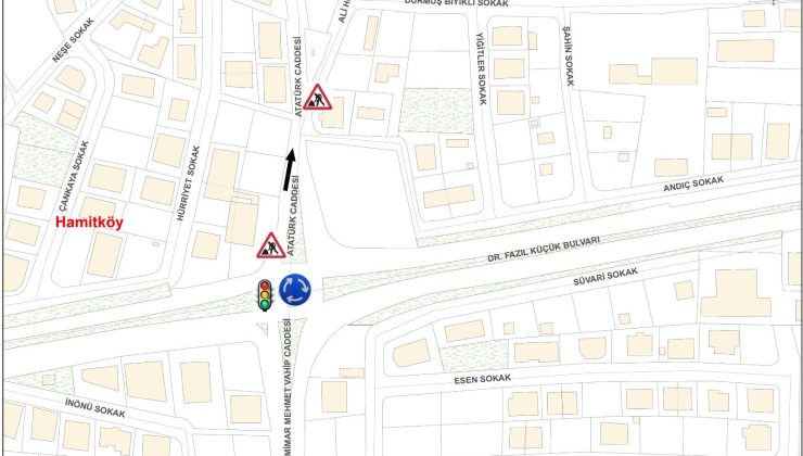 Atatürk Caddesi’nde kavşak düzenlemelerine cumartesi başlanıyor