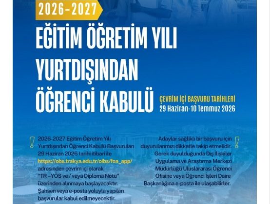 Trakya Üniversitesi’nin KKTC öğrencilerine yönelik kontenjan başvuruları başladı