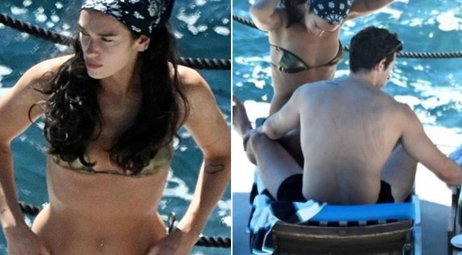 Dua Lipa’nın eşinin sırtındaki izler dikkat çekti