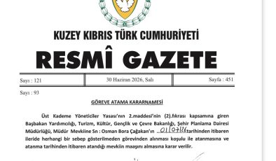Şehir Planlama Dairesi Müdürlüğü’ne Osman Bora Çağakan atandı