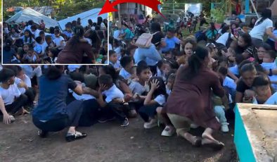 Filipinler’deki 7,8’lik deprem kamerada! Onlarca öğrenci kabusu yaşadı