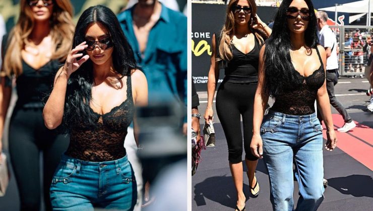 Kim Kardashian, Lewis Hamilton’ı Monako’da yalnız bırakmadı