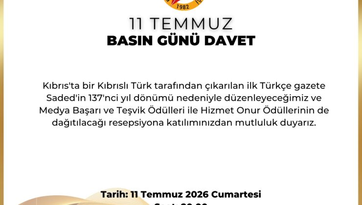 Gazeteciler Birliği, 11 Temmuz Basın Günü resepsiyonu düzenliyor
