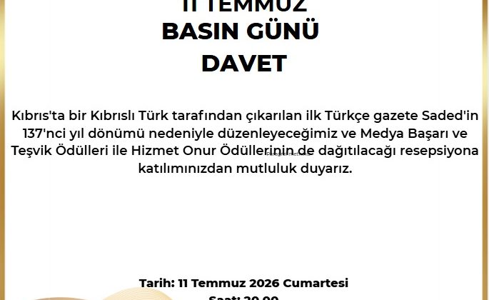 Gazeteciler Birliği, 11 Temmuz Basın Günü dolayısıyla cumartesi günü resepsiyon düzenleyecek