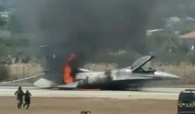 Yunanistan’da F-16 uçağında yangın çıktı, zorunlu iniş yaptı