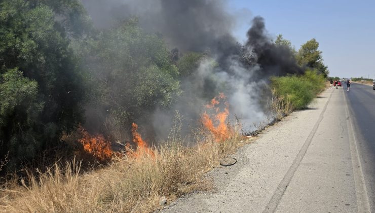 Kurudere köyü yakınlarındaki koruluk alanda yangın…