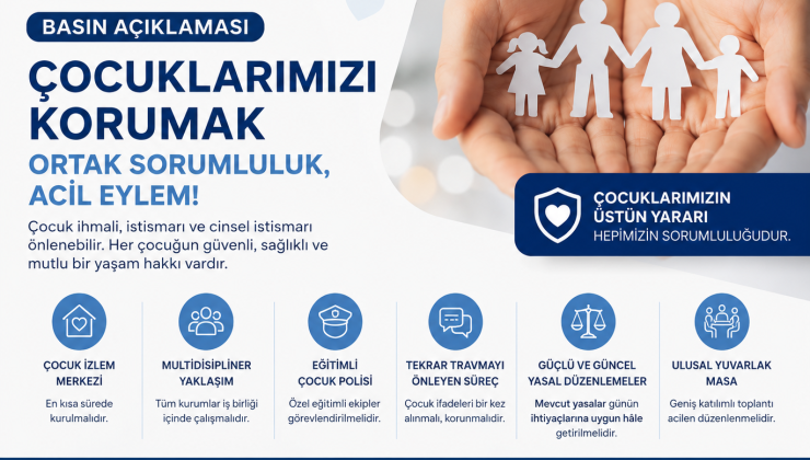 Pediatri Kurumu, Çocuk İzlem Merkezi ve çocuk koruma sistemi oluşturulması çağrısı yaptı