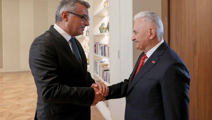 Cumhurbaşkanı Erhürman, TDT Aksakallar Konseyi Başkanı Binali Yıldırım’ı kabul etti
