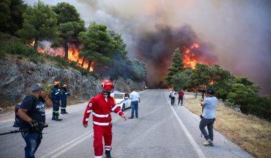 Halkidiki’de çıkan yangında yaklaşık 4 bin dönüm ormanlık alan zarar gördü