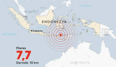 Endonezya’da 7,7 büyüklüğünde deprem