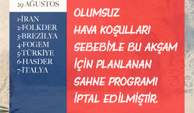 16.⁠ ⁠Uluslararası Lefkoşa Halk Dansları Festivali’nin bu akşamki gösterileri iptal edildi