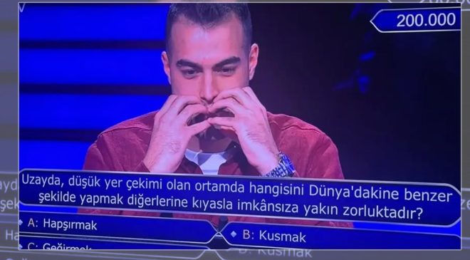 Kim Milyoner Olmak İster’de geceye damga vuran soru: “Uzayda hangisini yapmak zordur?” Cevabı şaşırttı