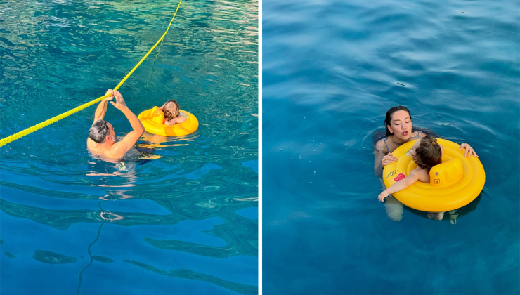 Mutlu aile tablosu! Neslihan Atagül ve Kadir Doğulu’dan tatil pozları