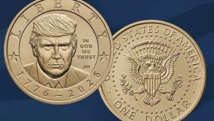 ABD’de bağımsızlığın 250. yılı anısına Trump portreli 1 dolarlık madeni para basıldı