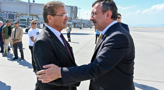 Türkiye Cumhurbaşkanı Yardımcısı Cevdet Yılmaz, taziye ziyareti için KKTC’de