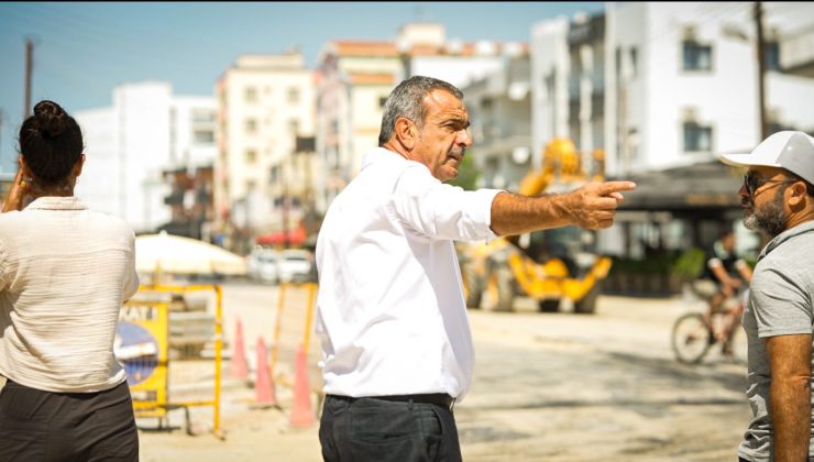 Gazimağusa Belediye Başkanı Uluçay, İsmet İnönü Bulvarı 2. Etap Düzenleme Projesi çalışmalarını inceledi