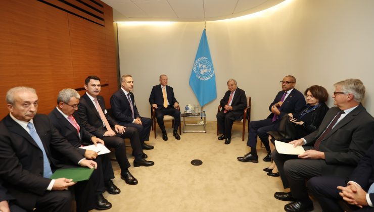 Erdoğan, Guterres’le görüştü: “Kıbrıs Türk halkının egemen eşitliğini ve eşit uluslararası statüsünü tanımayan hiçbir öneri netice vermeyecek”