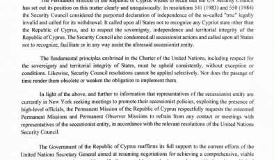Cyprus Mail: “Rum tarafı, New York’taki diplomatlardan Kıbrıslı Türk temsilcilerle görüşmekten ‘kaçınmalarını’ istedi”