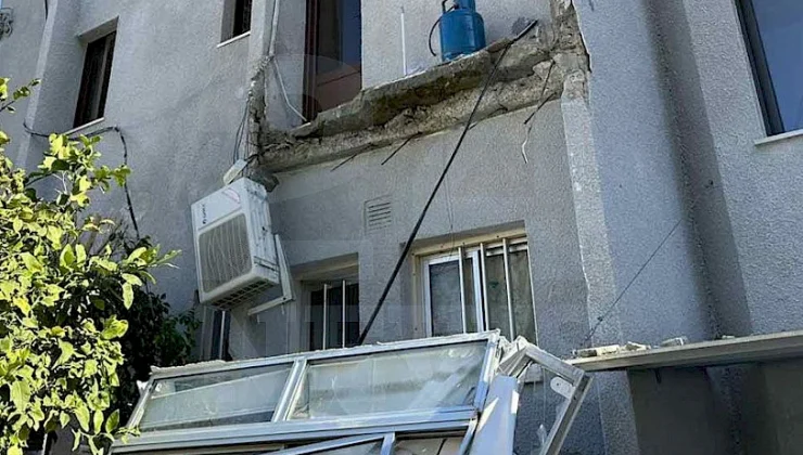 Limasol’da bir dairenin balkonu çöktü