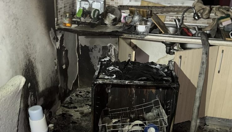 Gönyeli’de kısa devre yapan bulaşık makinesi mutfağı yaktı