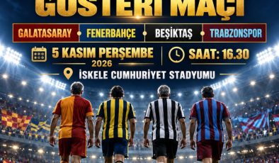 Bazı eski Galatasaray, Fenerbahçe, Beşiktaş ve Trabzonspor futbolcuları İskele’de gösteri maçı yapacak