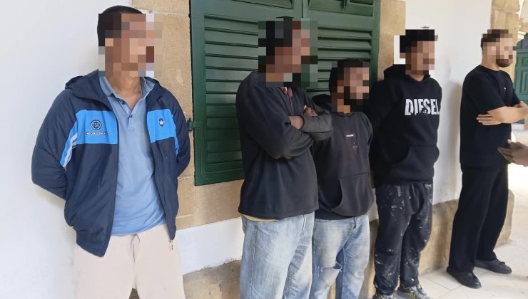 Gönyeli’de izinsiz ikamet eden 5 kişi tutuklandı