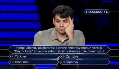 Kim Milyoner Olmak İster’de 1 milyon TL’lik soru açıldı!