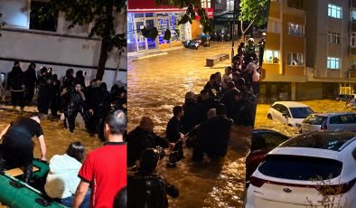 Araçlar suda yüzdü, vatandaşlar botlar ve halatlarla kurtarıldı!